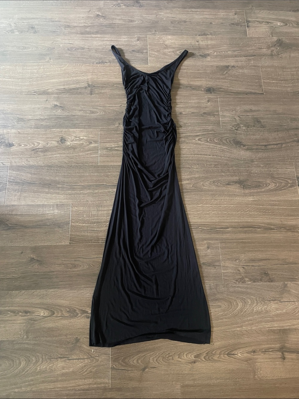 Women’s Rachel Pally Sleeveless Black Ruched Maxi Dress, Size Small